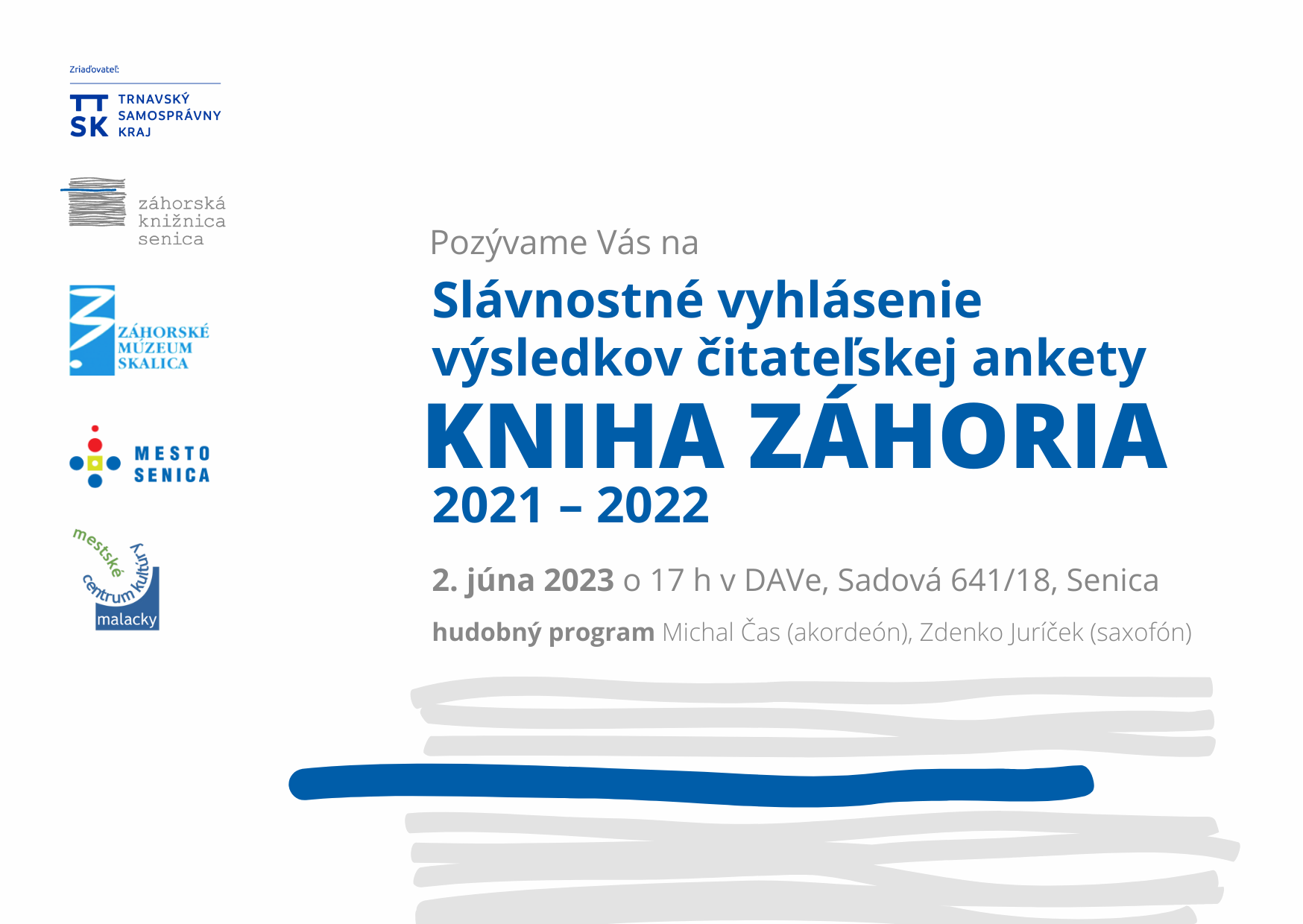 Slávnostné vyhodnotenie 13. ročníka súťaže Kniha Záhoria 2021 - 2022